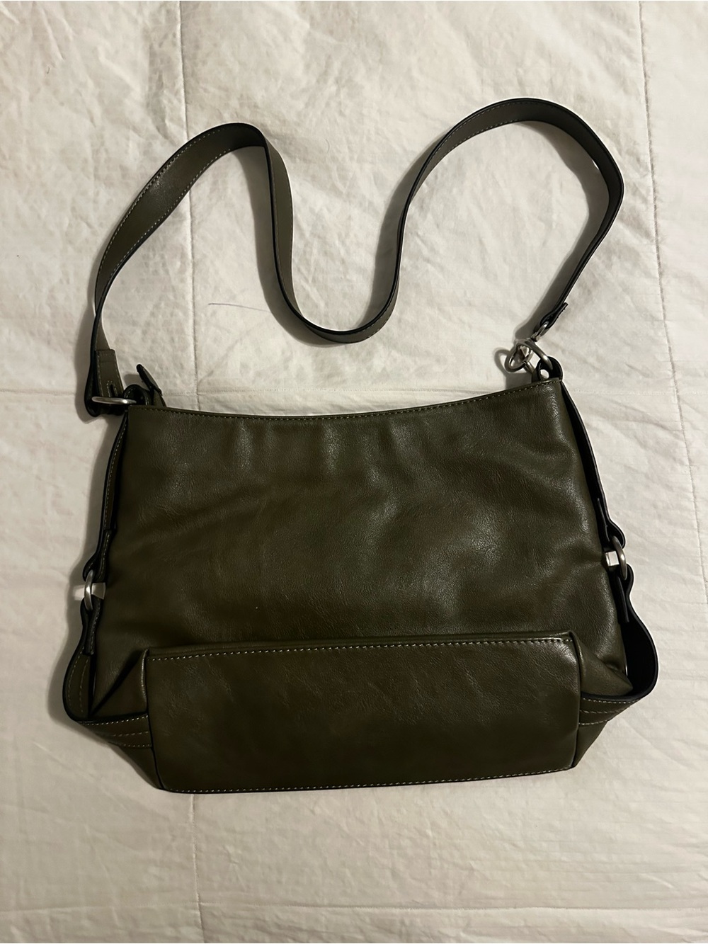 INC International Concepts Olive Green Leather Shoulder Bag